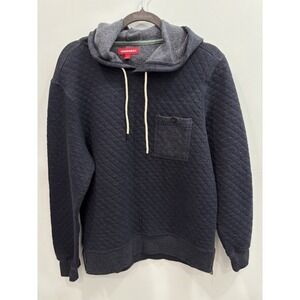 Unionbay Men's Quilted Hoodie Sweatshirt S Navy Blue Pullover Drawstring Pocket